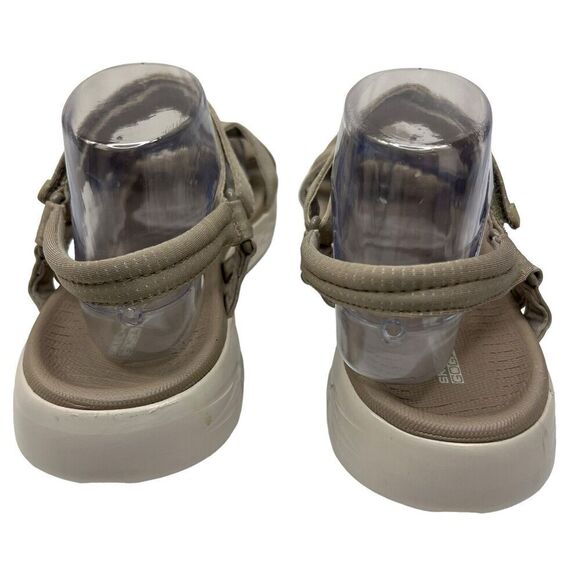 Skechers Goga Max Taupe Tan Sandals Size 11 Strappy Comfort Walking - Picture 11 of 12